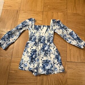 Janie and Jack Blue Floral Blouse